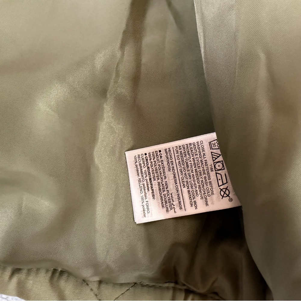 Old Navy Quilted Sherpa Hybrid Coat Girl's Large (10-12) Green Jacket - Picture 6 of 7